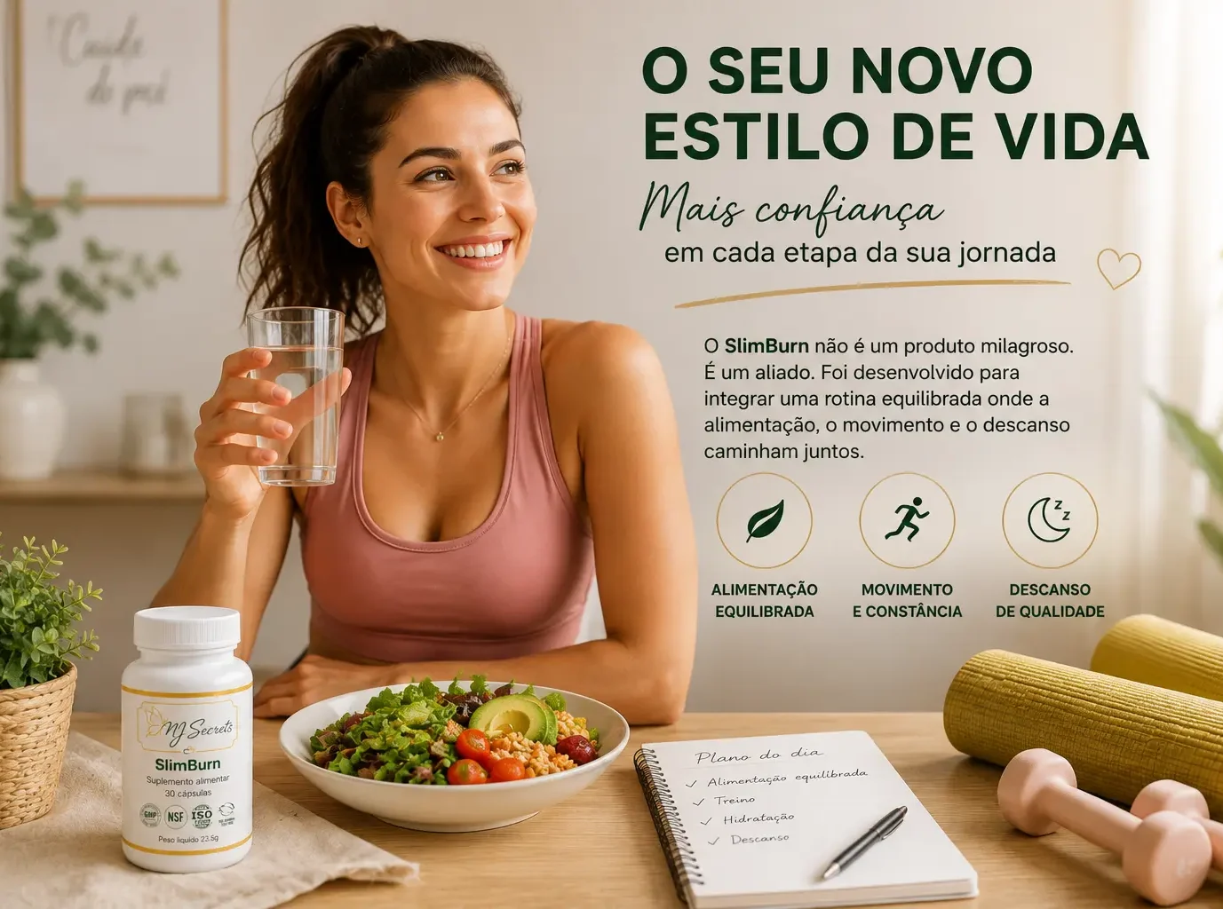 Mulher confiante após treino